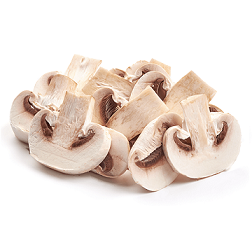 Geschnittene Champignons auf einem Tablett 250g