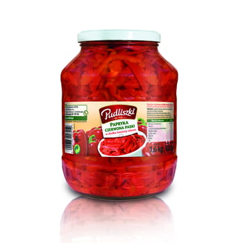 Gestreifte rote Paprika in süß-saurer Sauce Pudliszki 1,6 kg