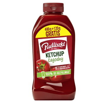 Pudliszki Milder Ketchup 480g+120g gratis