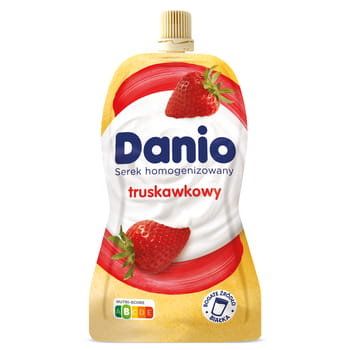 Danio homogenisierter Erdbeerkäsebeutel 120g