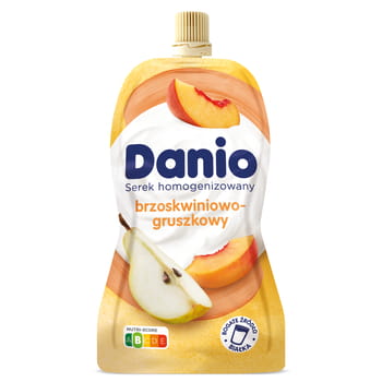 Danio homogenisierter Pfirsich-Birnen-Käsebeutel 120 g