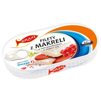 Makrelenfilets in Tomatensauce mit süßem Chili Graal 170g