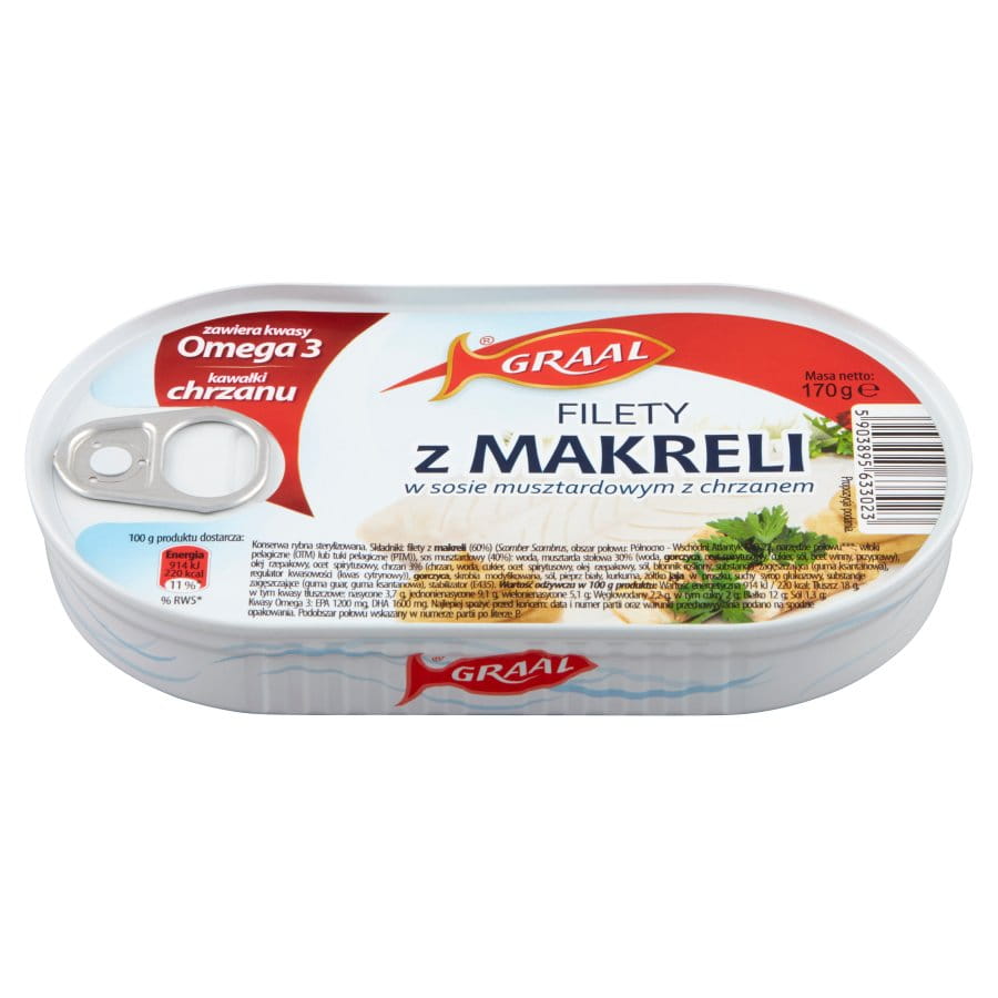 Makrelenfilets in Senfsauce mit Meerrettich Graal 170g