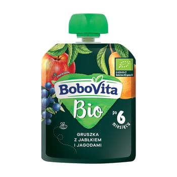 Birne mit Apfel und Heidelbeeren nach 6 Monaten BoboVita Bio 80g