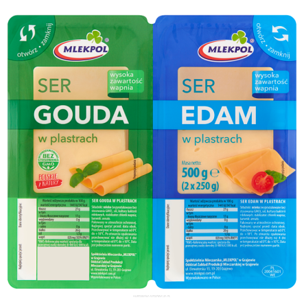 Gouda- und Edamer-Käse-Duopack 2x250g Mlekpol