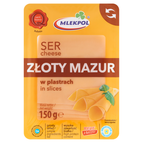 Golden Mazur gekräuselter Käse Mlekpol 150g