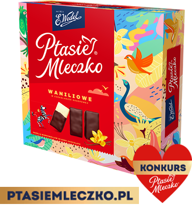 Ptasie Mleczko Vanille in dunkler Schokolade E. Wedel 340g