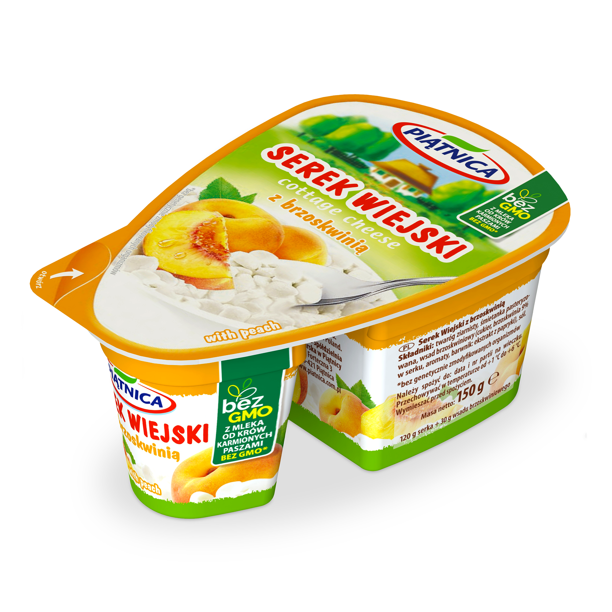 Hüttenkäse mit Pfirsich Piątnica 150g