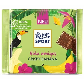 Milchschokolade mit Bananenstücken und Reischips Ritter Sport100g