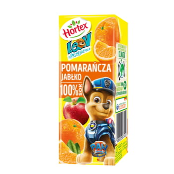 Saft 100 % Leon and Friends Orange-Apfel Hortex-Box mit Strohhalm 200 ml x27 Stück.