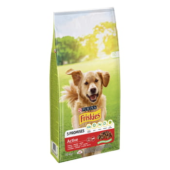 Aktives Hundefutter mit Friskies vom Rind 10 kg