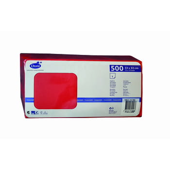 1-lagige Servietten 33x33 cm rot Duni 500Stk.