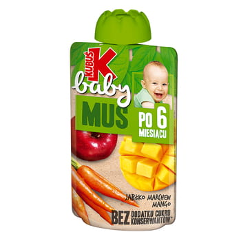 Kubuś Baby Mousse nach 6 Monaten Apfel Karotte Mango 100g