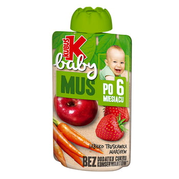 Kubuś Baby Mousse nach 6 Monaten Apfel-Erdbeer-Karotte 100g