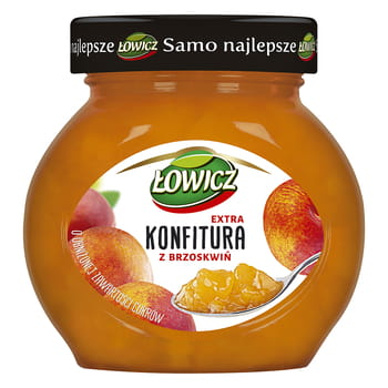 Extra-Marmelade aus Pfirsichen mit reduziertem Zuckergehalt Łowicz 240g