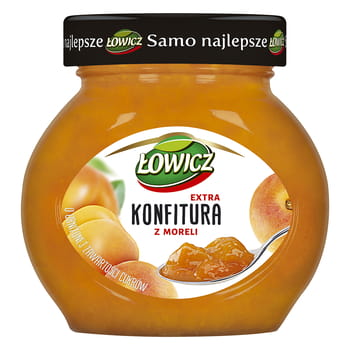 Extra Aprikosenmarmelade mit reduziertem Zuckergehalt Łowicz 240g