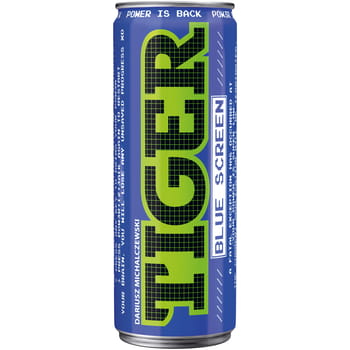 Kohlensäurehaltiges Energy-Drink mit Apfel-Kiwi-Geschmack Tiger Blue Screen 250ml