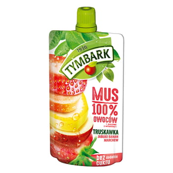 Mousse 100 % Erdbeere, Apfel, Banane, Karotte, Tymbark, 120 g