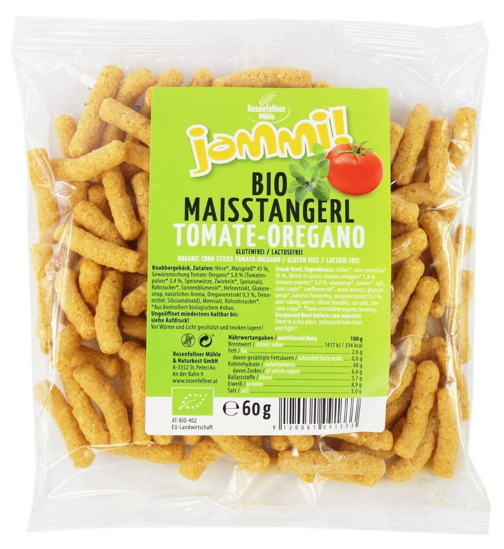 Maischips mit Tomatengeschmack und Oregano glutenfrei BIO 60g - ROSENFELLNER