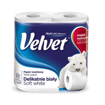 Toilettenpapier Velvet sanft weiß 4St.