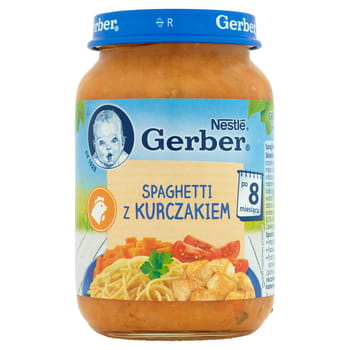 Spaghetti-Abendessen mit Hühnchen nach 8 Monaten Gerber 190g