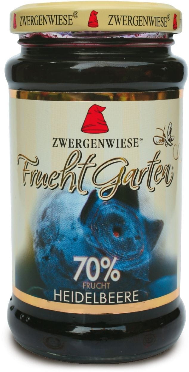 Heidelbeermousse (70% Frucht) glutenfrei BIO 225 g - ZWERGENWIESE