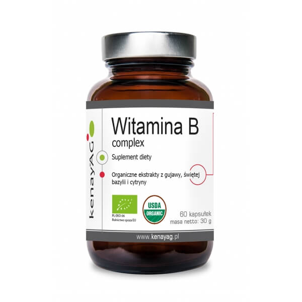 Vitamin B-KOMPLEX mit BIO-Heiligem Basilikum und Zitronen-Guava-Extrakt 60 KENAY-Kapseln