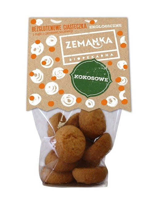 Glutenfreie Kokoskekse mit rotem Linsenmehl BIO 100 g ZEMANKA