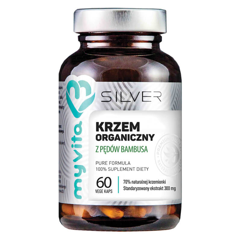 Organisches Silizium aus Bambussprossen 70 % natürliche Kieselsäure standardisierter Extrakt 300 MG 60 Kapseln MYVITA SILVER PURE