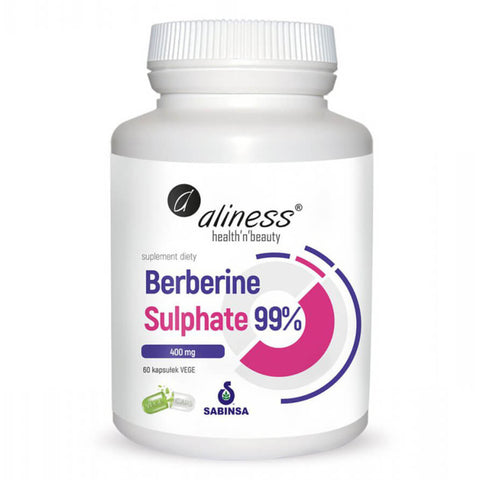 Berberinextrakt Berberin 400 MG 99% Berberinsulfat Sulfat 60 Kapseln Gemüsekapseln ALINESS