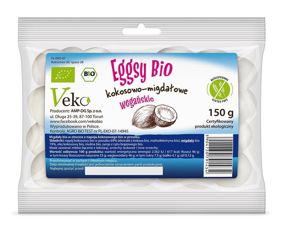 Glutenfreie Kokos- und Mandeleier BIO 150 g - VEKO