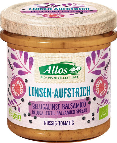 Tomatenmark mit Beluga-Linsen und Balsamico-Essig glutenfrei BIO 140 g - ALLOS