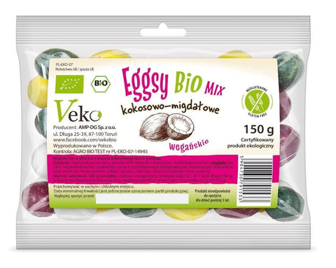 Bunte glutenfreie Kokos- und Mandeleier BIO 150 g - VEKO