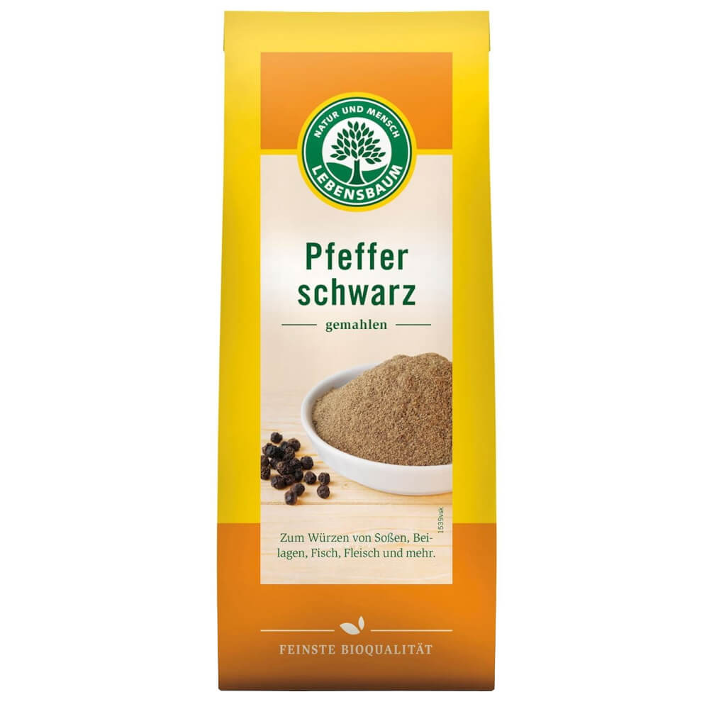 Gemahlener schwarzer Pfeffer BIO 50 g - LEBENSBAUM