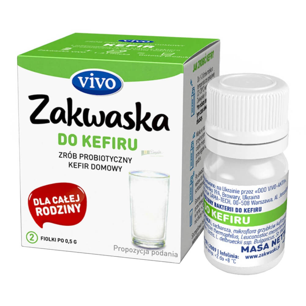 Hausgemachter Kefir vivo lebende Bakterienkulturen Probiotische Packung 2 x 05g ZAKWASKI VIVO