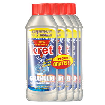 Produkt zum Entstopfen von Abflüssen Kret Granulat 4+1 gratis 200g