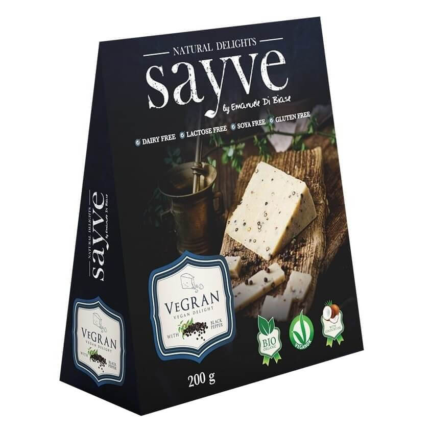 Veganes Produkt mit Kichererbsen und schwarzem Pfeffer, laktosefrei glutenfrei BIO 200 g - SAYVE