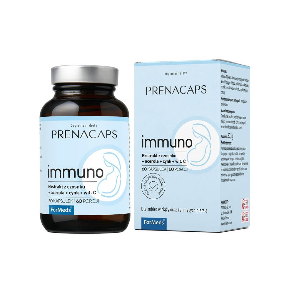 Immuno Knoblauchextrakt Acerola Zink Vitamin C 60 Kapseln 60 Portionen 505 g Prenacaps FORMEDS