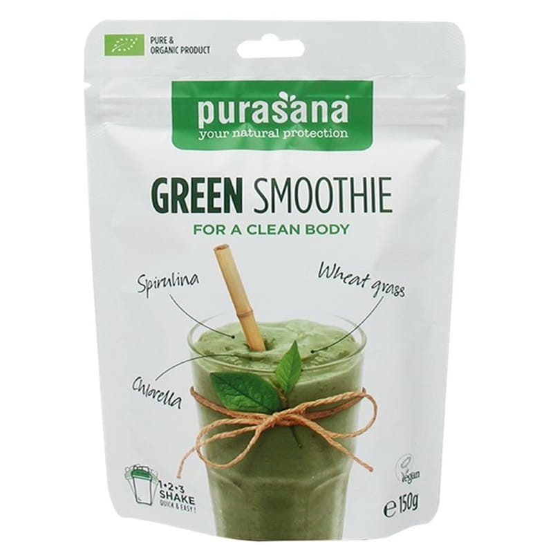 Glutenfreier laktosefreier grüner Smoothie BIO 150 g - PURASANA