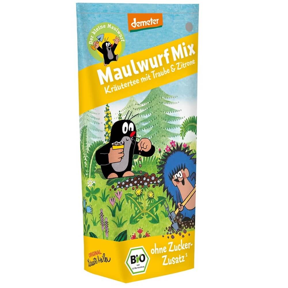 Kindergetränk Maulwurf Kräutertee Traube und Zitrone demeter BIO 200 ml VÖLKEL