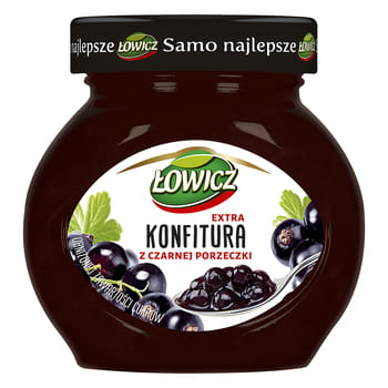 Extra schwarze Johannisbeermarmelade mit reduziertem Zuckergehalt Łowicz 240g