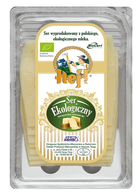 Schweizerisch-holländischer gelber Käse BIO Scheiben 150 g - OSM RADOMSKO