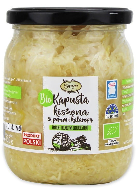 Sauerkraut mit Lauch und Kohlrabi BIO 450 g - SĄTYRZ