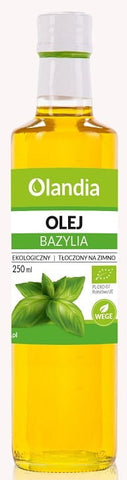 Kaltgepresstes Sonnenblumenöl mit Basilikum BIO 250 ml - OLANDIA