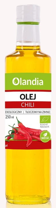 Kaltgepresstes Sonnenblumenöl mit Chili BIO 250 ml - OLANDIA