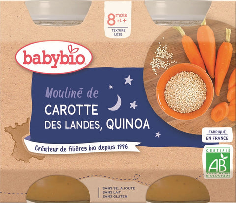 Gute-Nacht-Gericht Quinoa mit Karotten ab 8 Monaten glutenfrei BIO 2x200 g BABYBIO