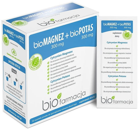 Magnesium 300 MG + Kalium 300 MG 30 Beutel - BIOPHARMATION