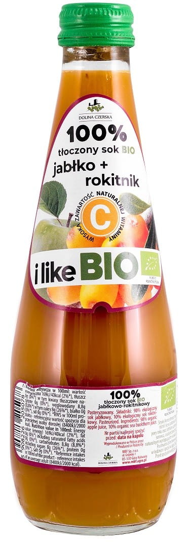 Apfelsaft mit Sanddorn NFC BIO 300 ml - CZERSKA VALLEY