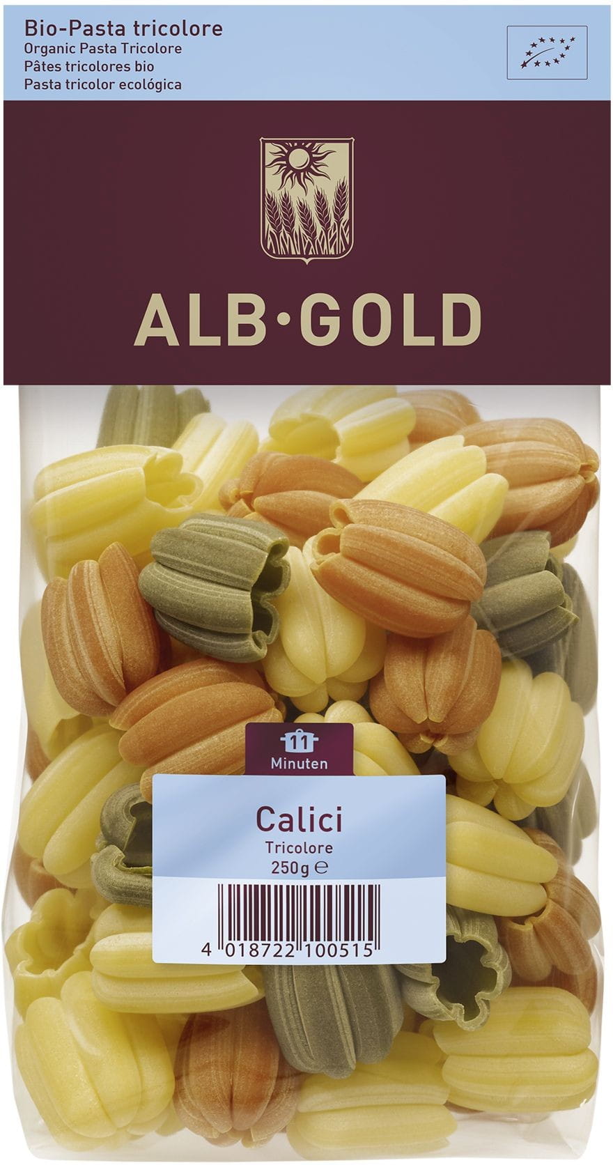 Pasta (tricolor Grieß) Calici (Tulpe) BIO 250 g - ALB GOLD