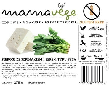 Teigtaschen mit Spinat und Schafskäse glutenfrei 275 g MAMAVEGE